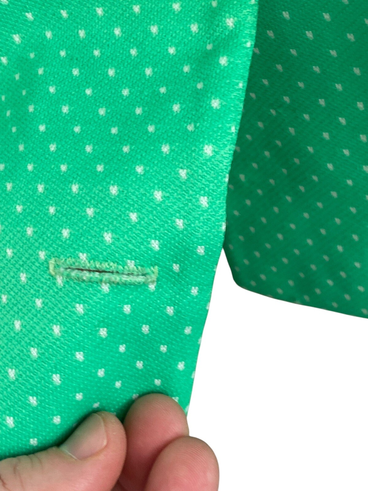VTG Women’s Lorac Originals Green Polka Dot Shirt Dress USA Union 70’s