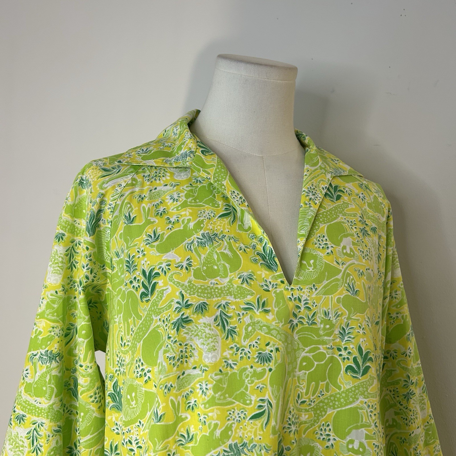 60s 70s Novelty Print Jungle Animal Dress Retro True Vintage 38 Inch Bust