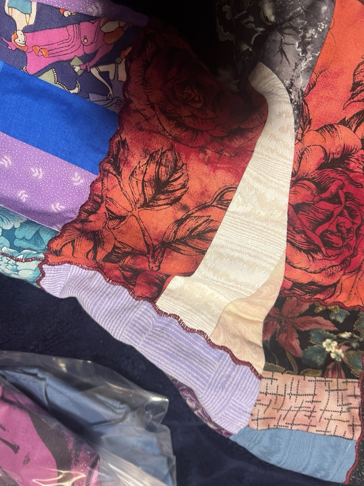 Handmade Patchwork Women’s Jacket Flowers Cats Plants Large Vintage