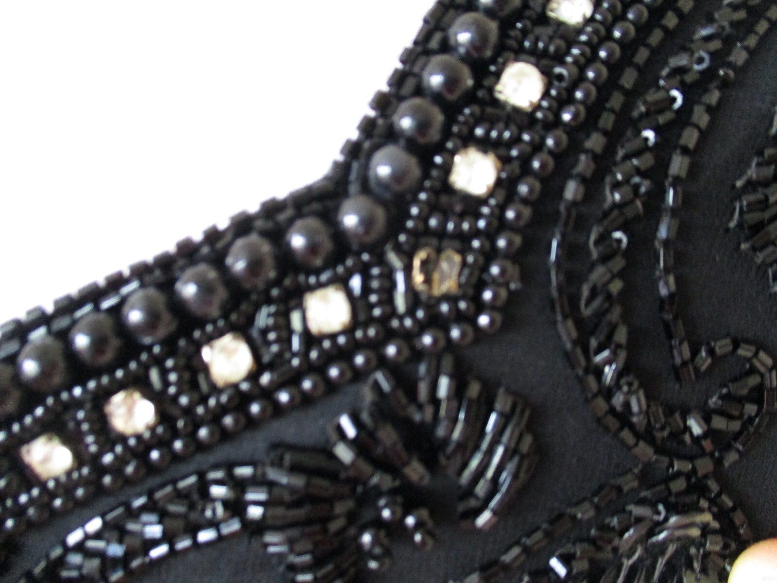 Le Monde Fashions Evening Gown Sz 8 (Vintage) Women Black Beaded Silk Dress NWT