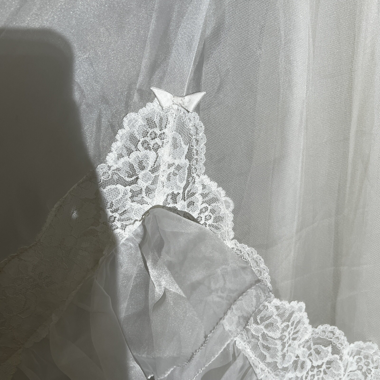 Vintage 1970s Bridal Originals White Cottagecore Wedding Dress Ruffle Lace Small