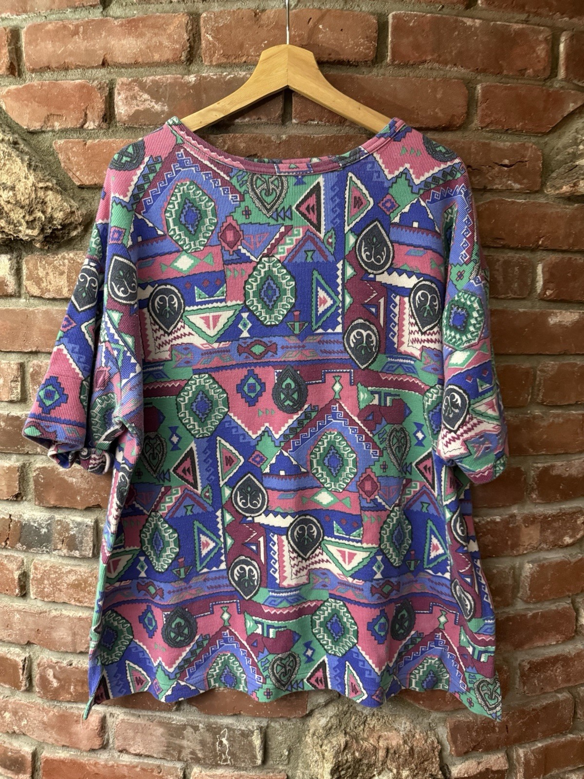 Vintage 80s 90s Classic Expressions Southwest AOP Round Neck Shirt L