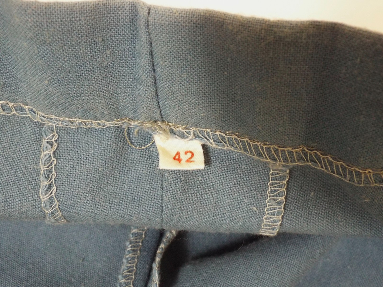 Vintage 1970s De Noyer Blue Cotton Womens Pant Suit 36 James Borynack France