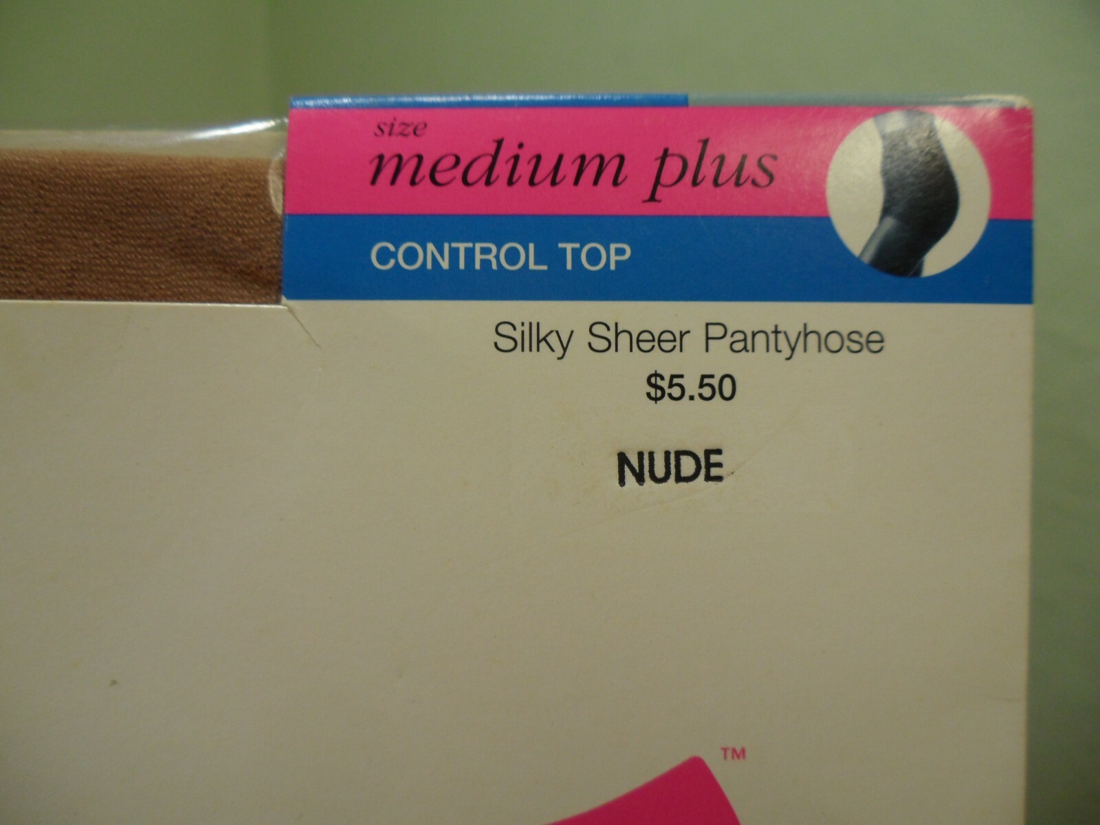 Hanes Her Way Medium Plus Control Top Sheer Pantyhose Nude NOS
