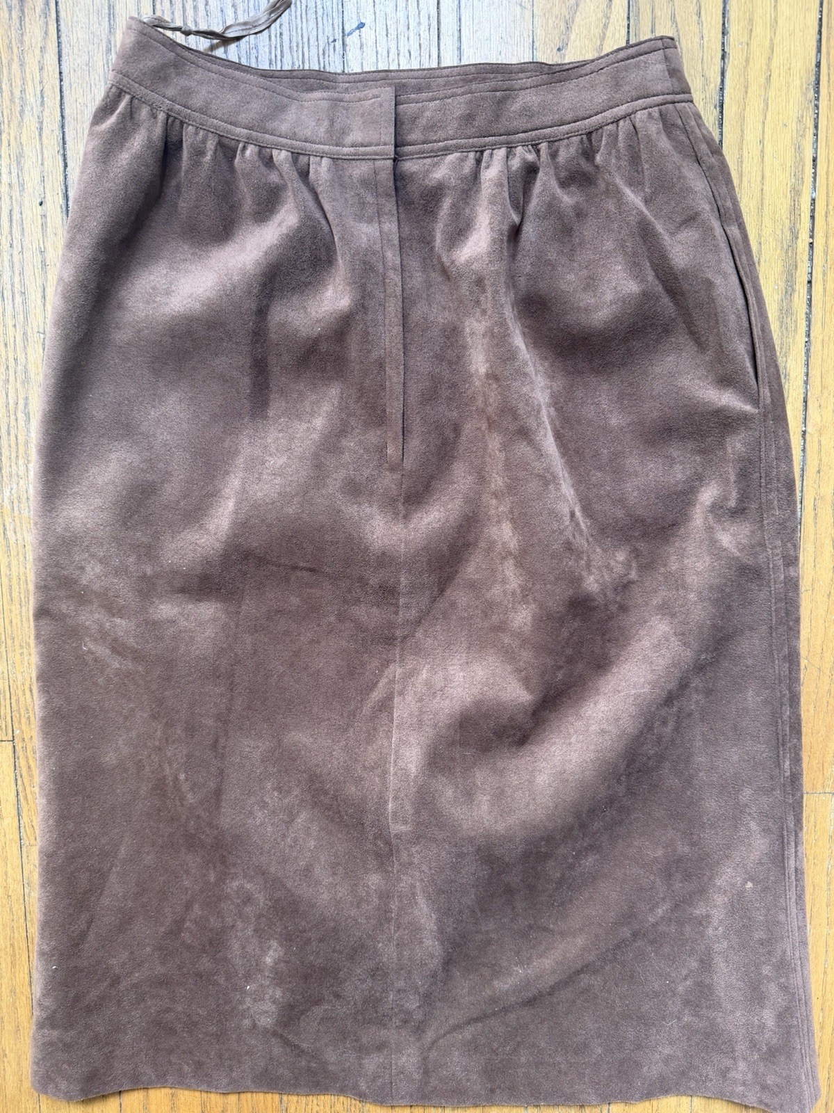 Vintage 70’s Ultra Suede Skirt Womens 10 Brown Zip Midi Corpcore Classic Luxury