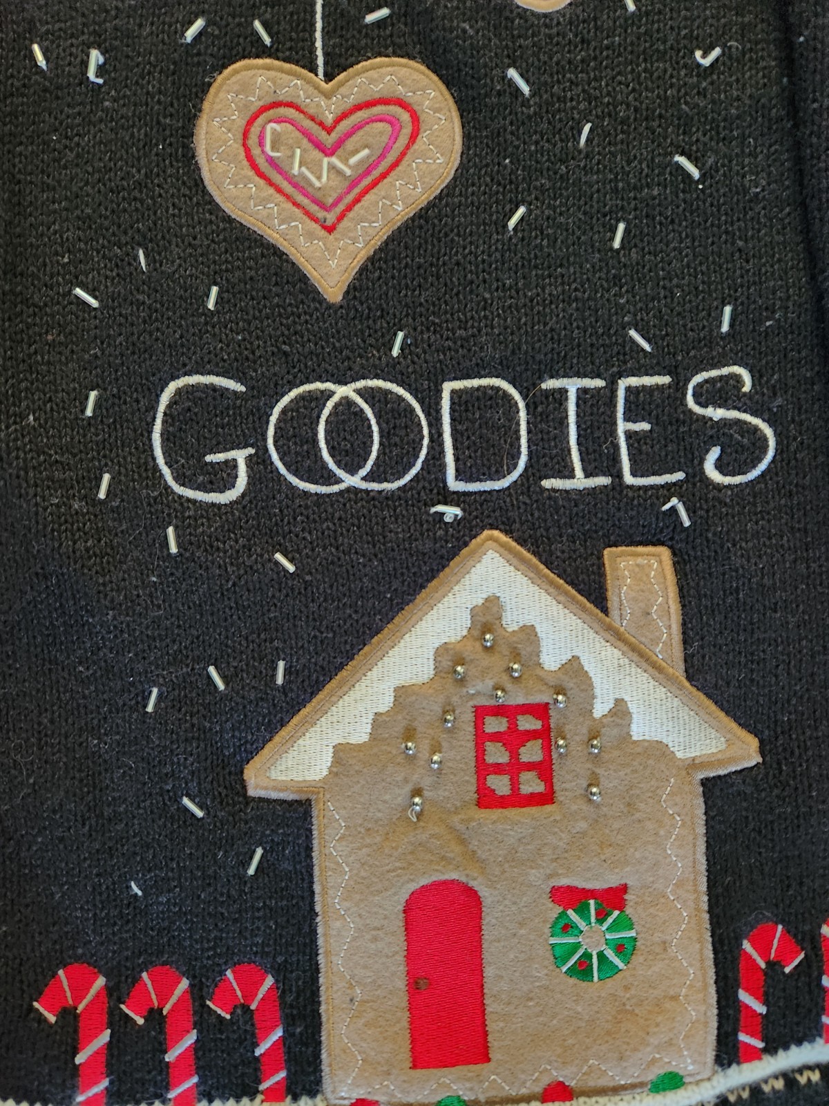 The Quacker Factory Christmas Cardigan Sweater Women’s XxL 2X Black Sugar Spice