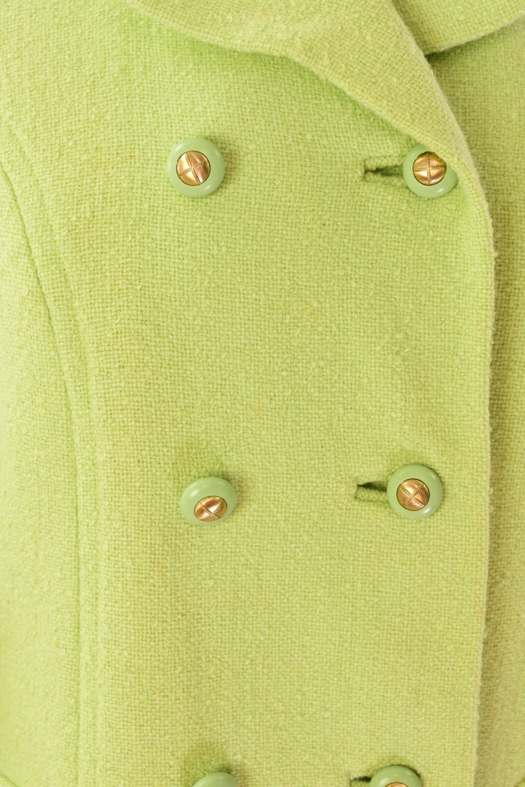 Bromleigh 100% Wool Lime Green Peacoat 50s Vintage Womens Coat M/L