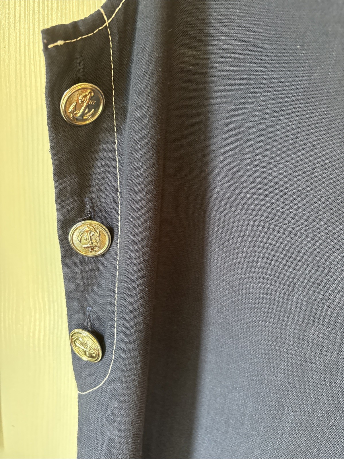 Bedford Fair 90s Vintage ladies Dress Sailor Core Navy W/ Silver button accents