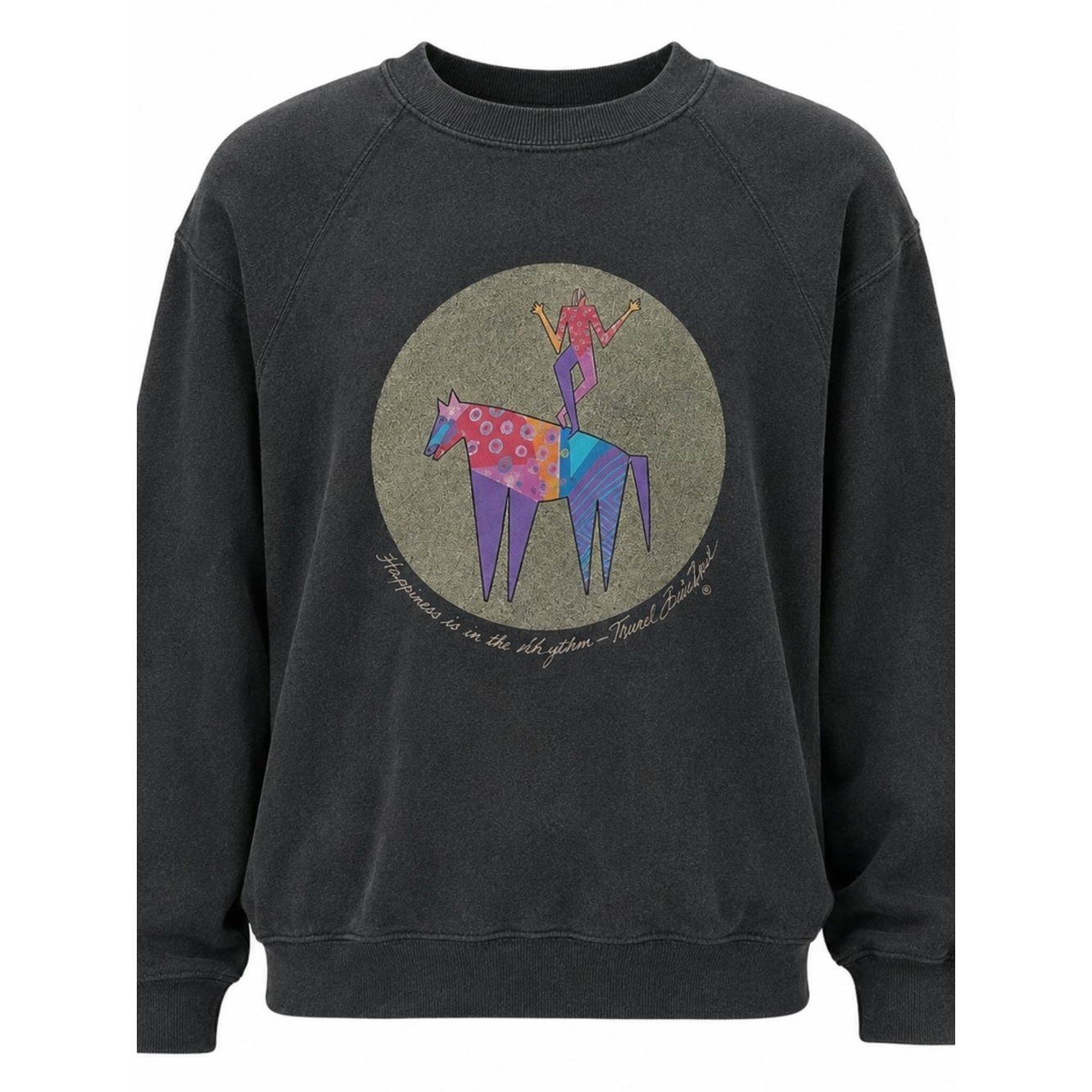 LAUREL BURCH | Vintage 80s Free Spirit Dancing Autumn Moon Sweatshirt Hanes | L