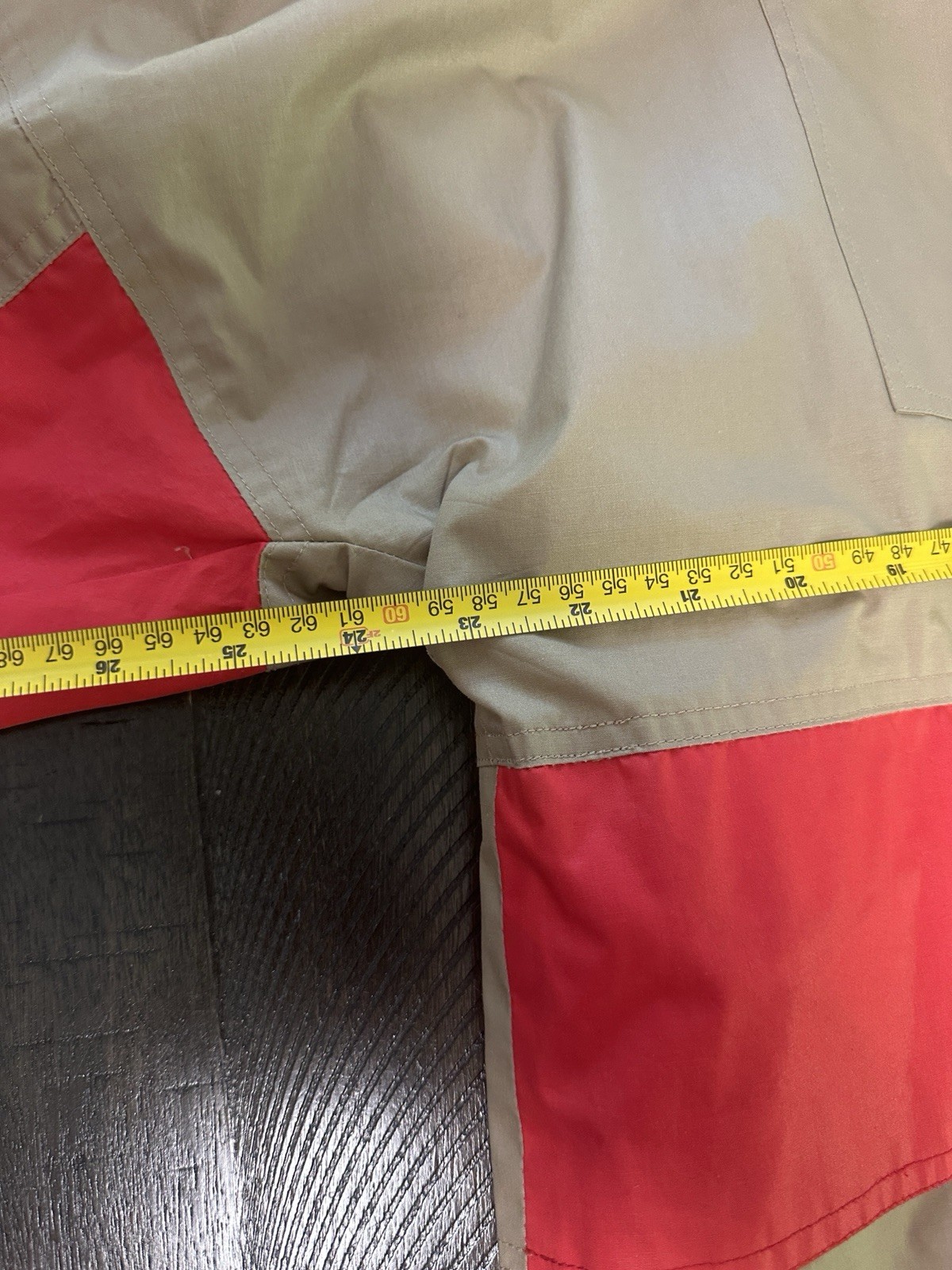 Vintage 80s/90s JC Concepts by Jordache Hooded Trench Rain Coat Khaki & Red