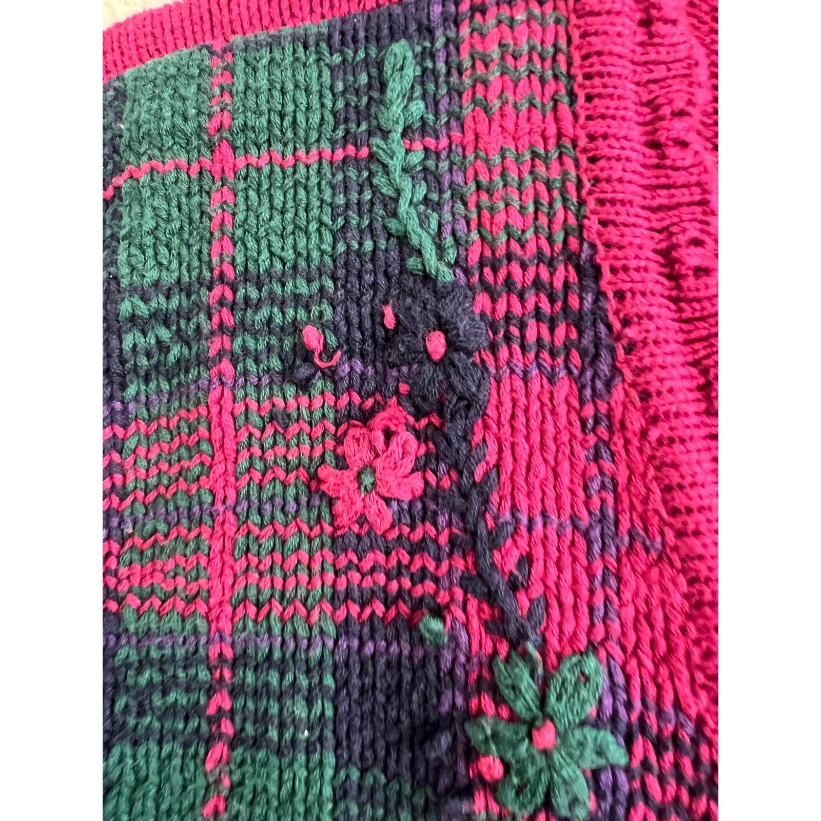 Vintage 1990s Northern Reflections Floral Knit Sweater Vest XL Grandmillennial
