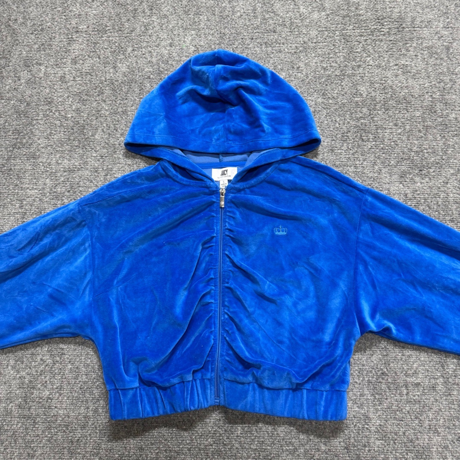 VTG Juicy Couture Velvet Full-zip Jacket Women’s S Blue Y2K Hoodie 90s