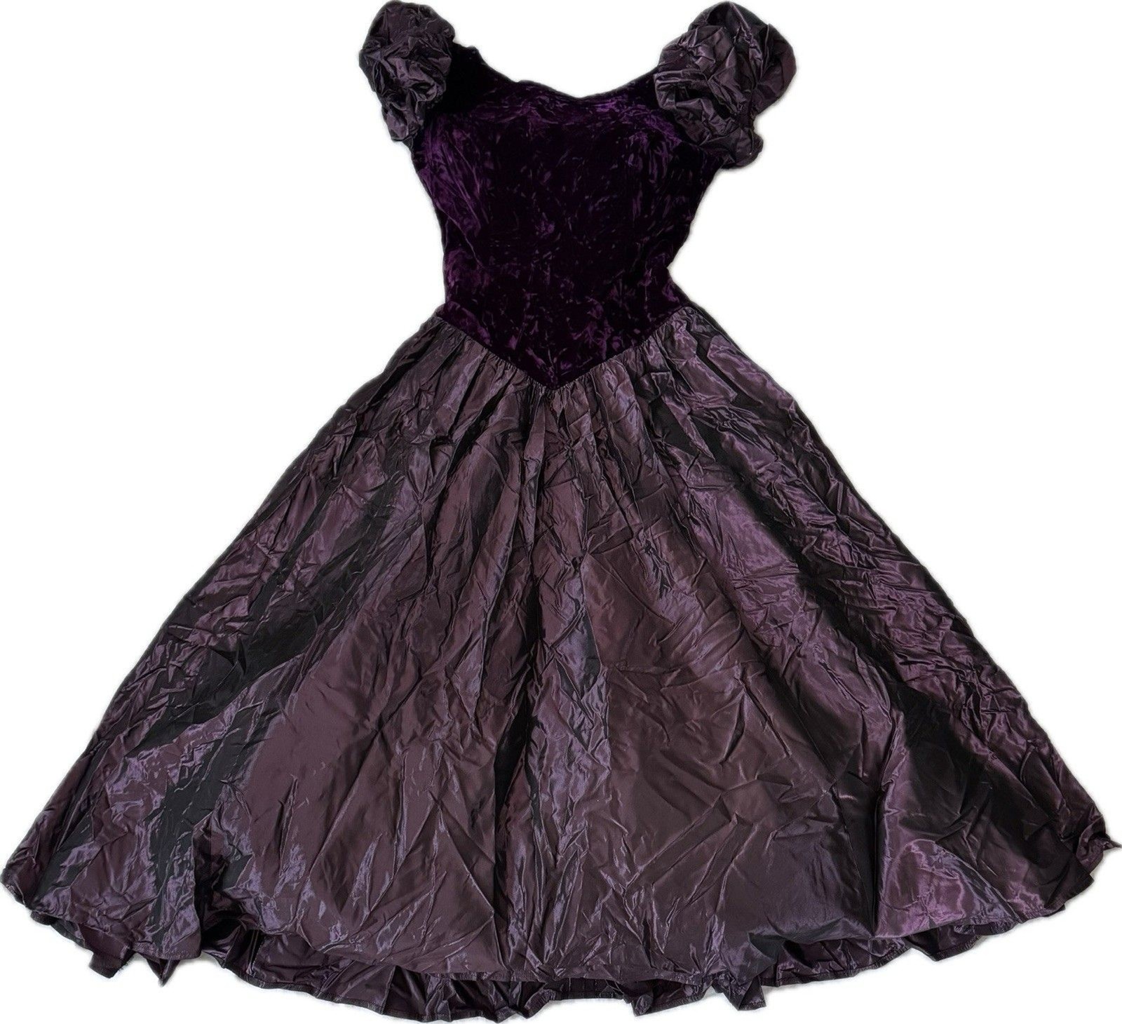 Vintage 80s 90s Lori Ann Deep Purple Gown – Dramatic Back Bow