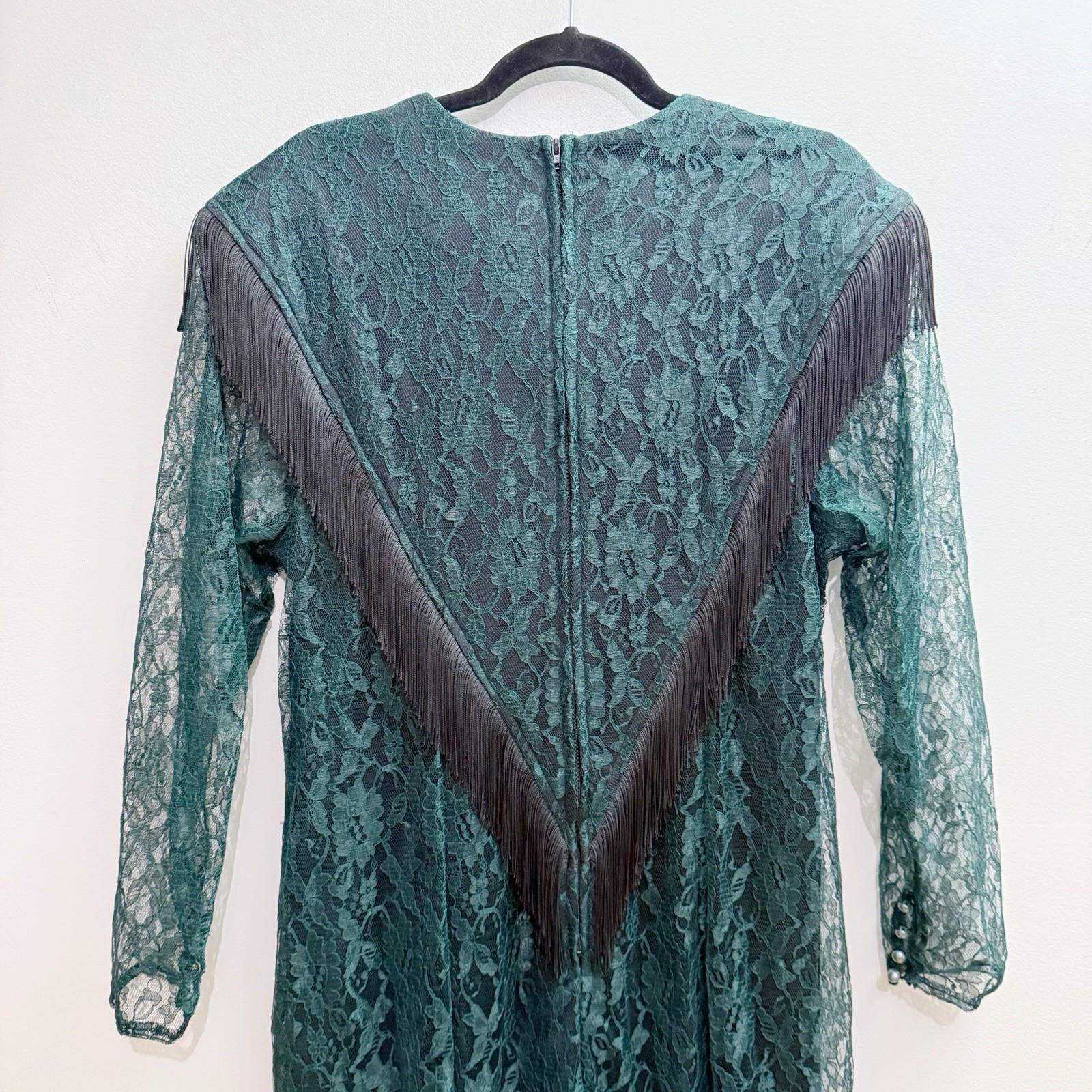 Vintage Western Collection Lace Fringe Retro Western Rodeo Cowgirl Maxi Dress 18