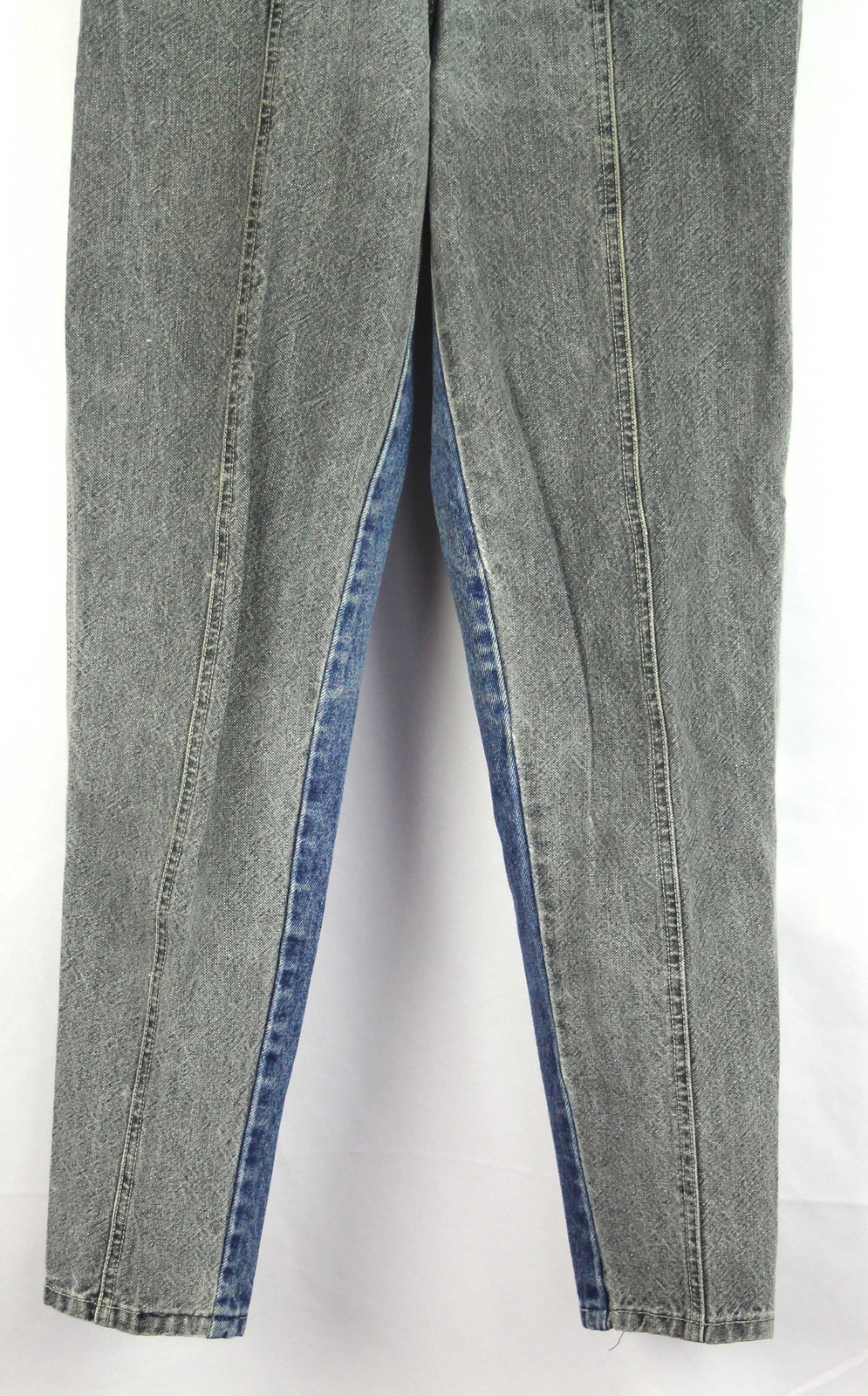 1980s Vintage SERGIO VALENTE Jeans Hi Waist Gray/Blue Colorblock Denim Women’s 6