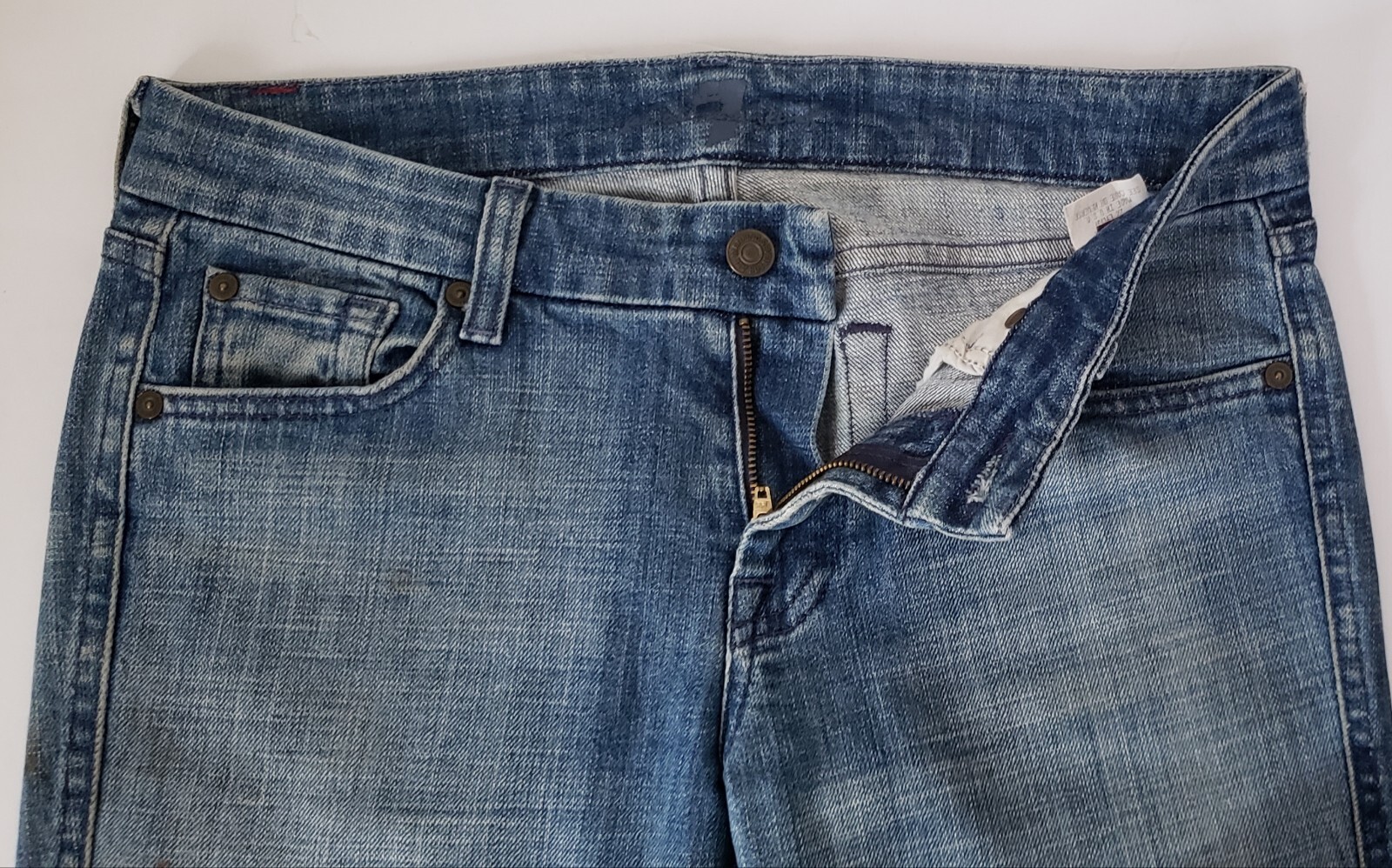 VTG 7 For All Mankind Jeans W Sz 29 L35 Low Rise Flare A Pocket Tag 90s USA Made