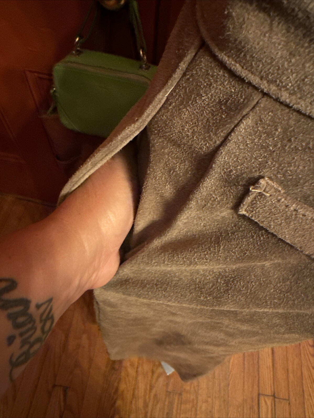 Ralph Lauren Country Brown Long Suede Western Skirt 12 Pockets 4 Pockets