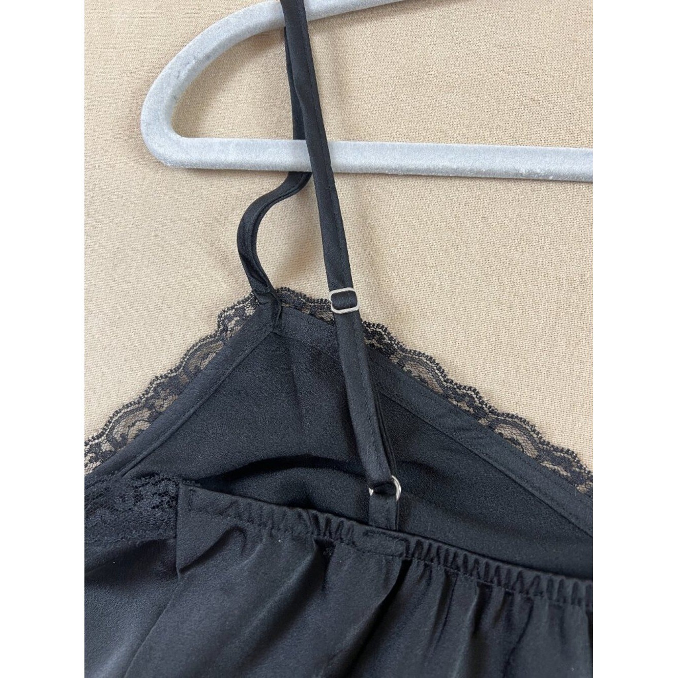 AND NOW THIS Black Satin Lace Bow Camisole Crop Top Coquette M Balletcore NWT