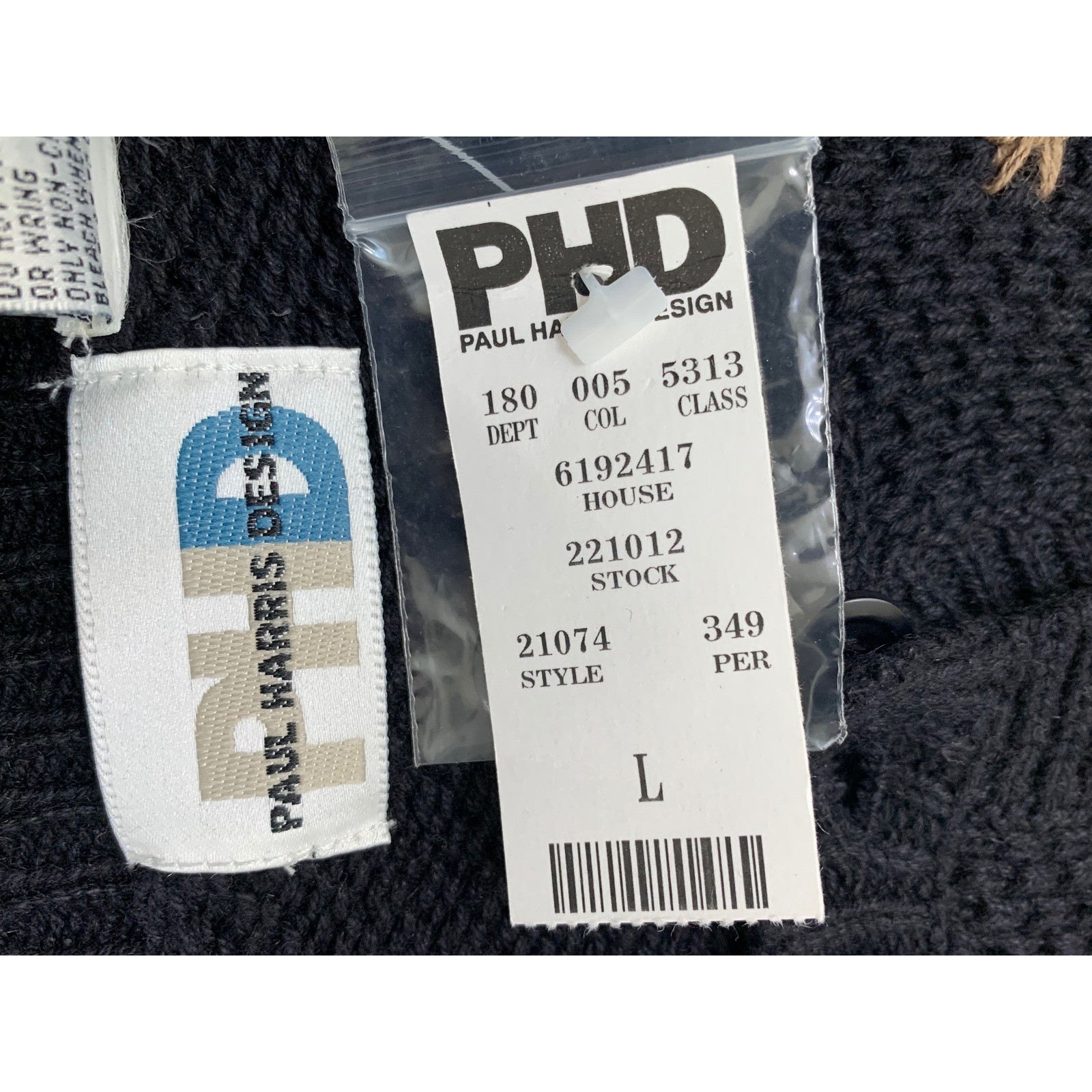 Paul Harris Design PHD Vintage Embroidered Butterfly Cardigan Sweater Blue L