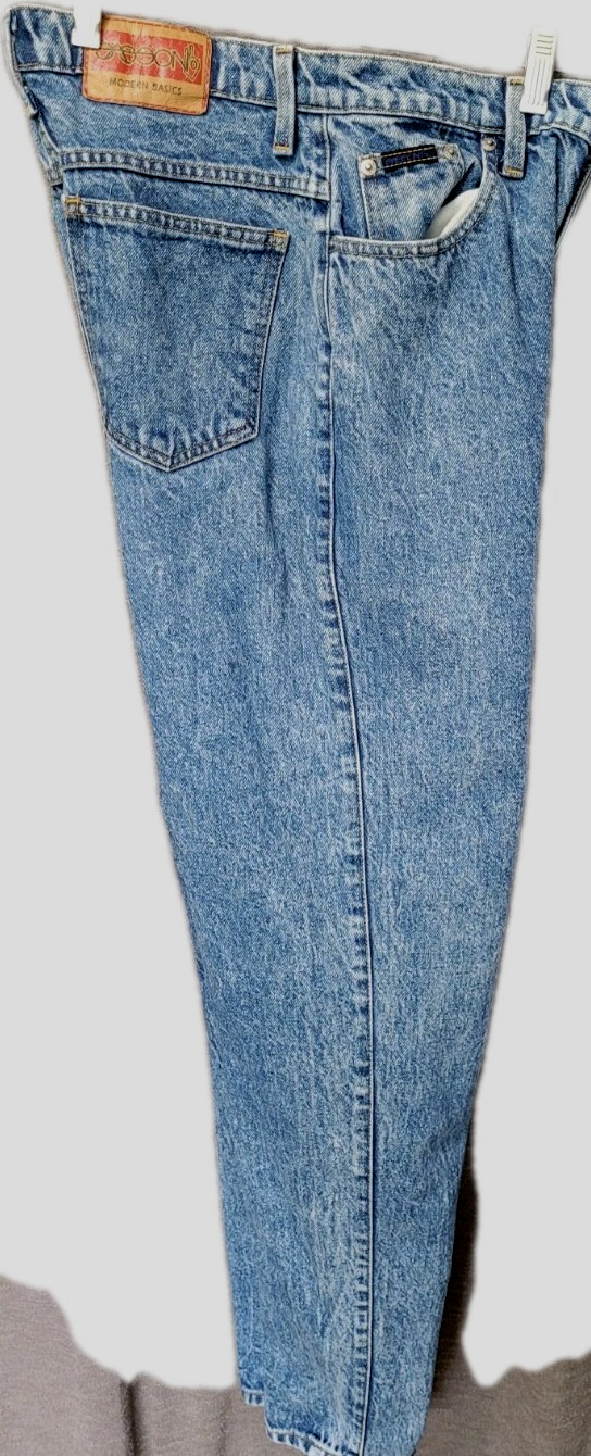 Vintage 80s 90s Streetwear Womens Acid Wash Relaxed Tapered Leg Denim Jeans30x30