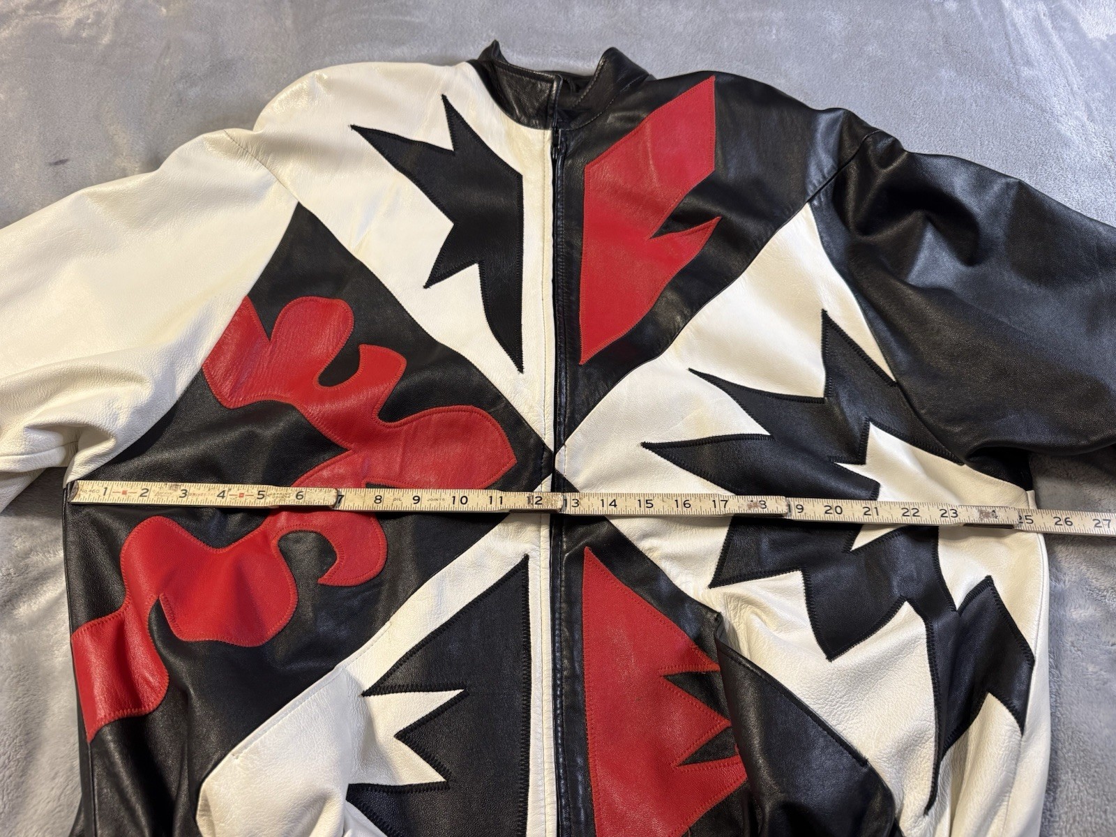 JULIAN K Vtg Rare Leather Bomber Jacket-Sz L Dolman Sleeves 80’s Glam Pop Rock