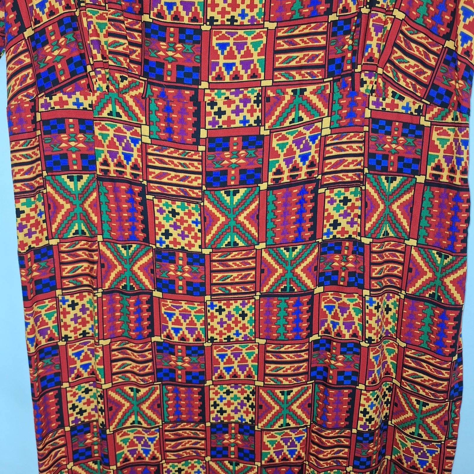 Vintage 90s Betsy Lauren Patchwork Tapestry Dress Back Bow Cutout Art Teacher 22