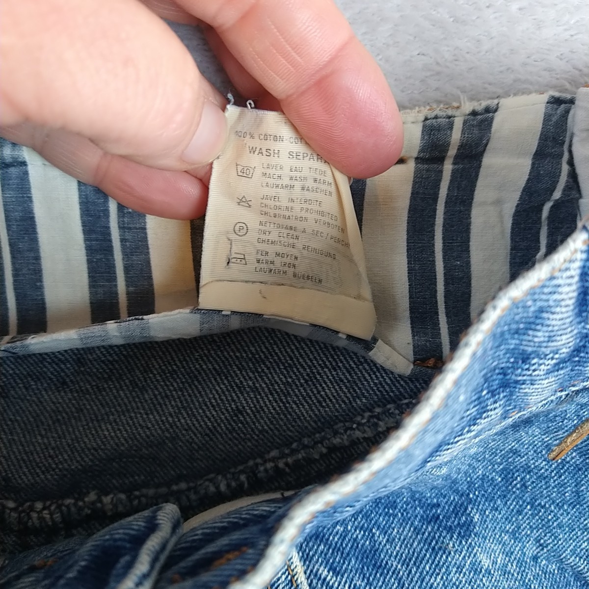 Vintage Big Star Paris France Denim Jean Pencil Skirt Women’s Small Medium Leath