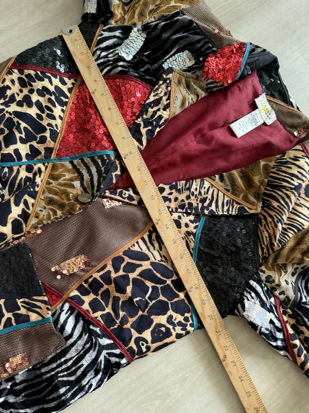 Vintage Sandy Starkman Mixed-Media Wearable Art Animal Prints Sz S