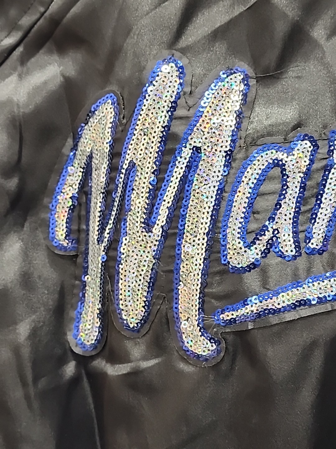 Vintage Barry Manilow Sequins Black Lightweight Jacket XL Rare