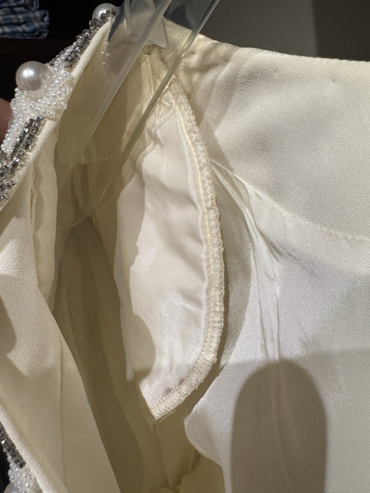Vintage Black Tie Beaded Cream Evening Dress Size 4 1980s Glam