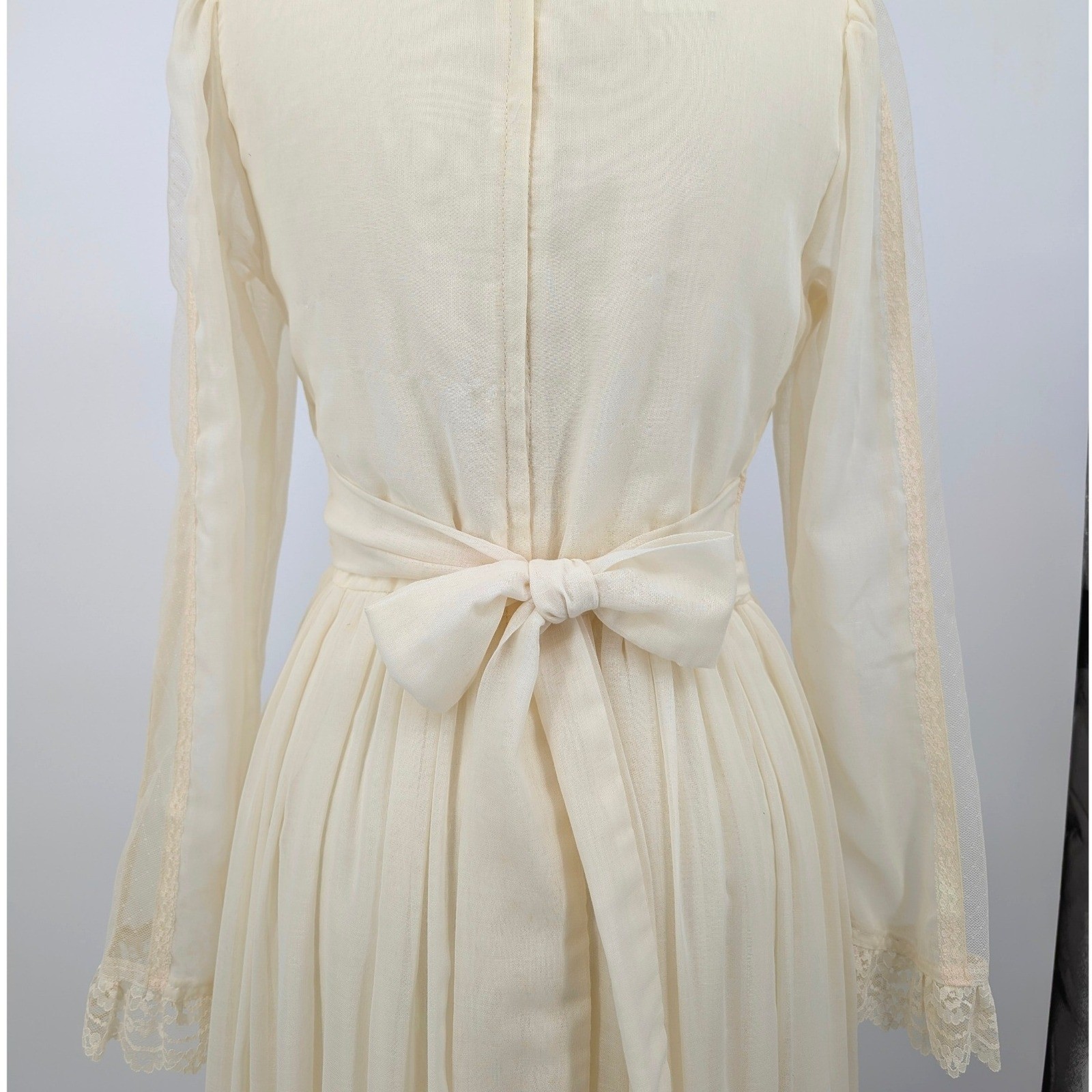Vintage Gunne Sax by Jessica Ivory Lace Prairie Maxi Dress Romantic Boho Sz 13