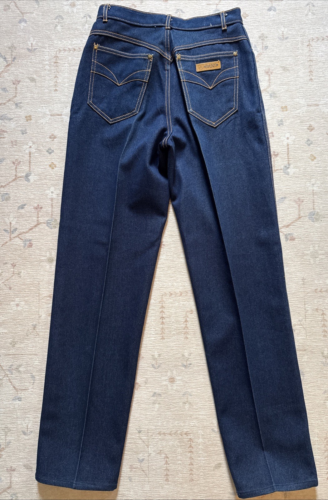Vintage 1970’s PS Gitano High Waisted Disco Jeans Straight Leg Dark Wash 27×32