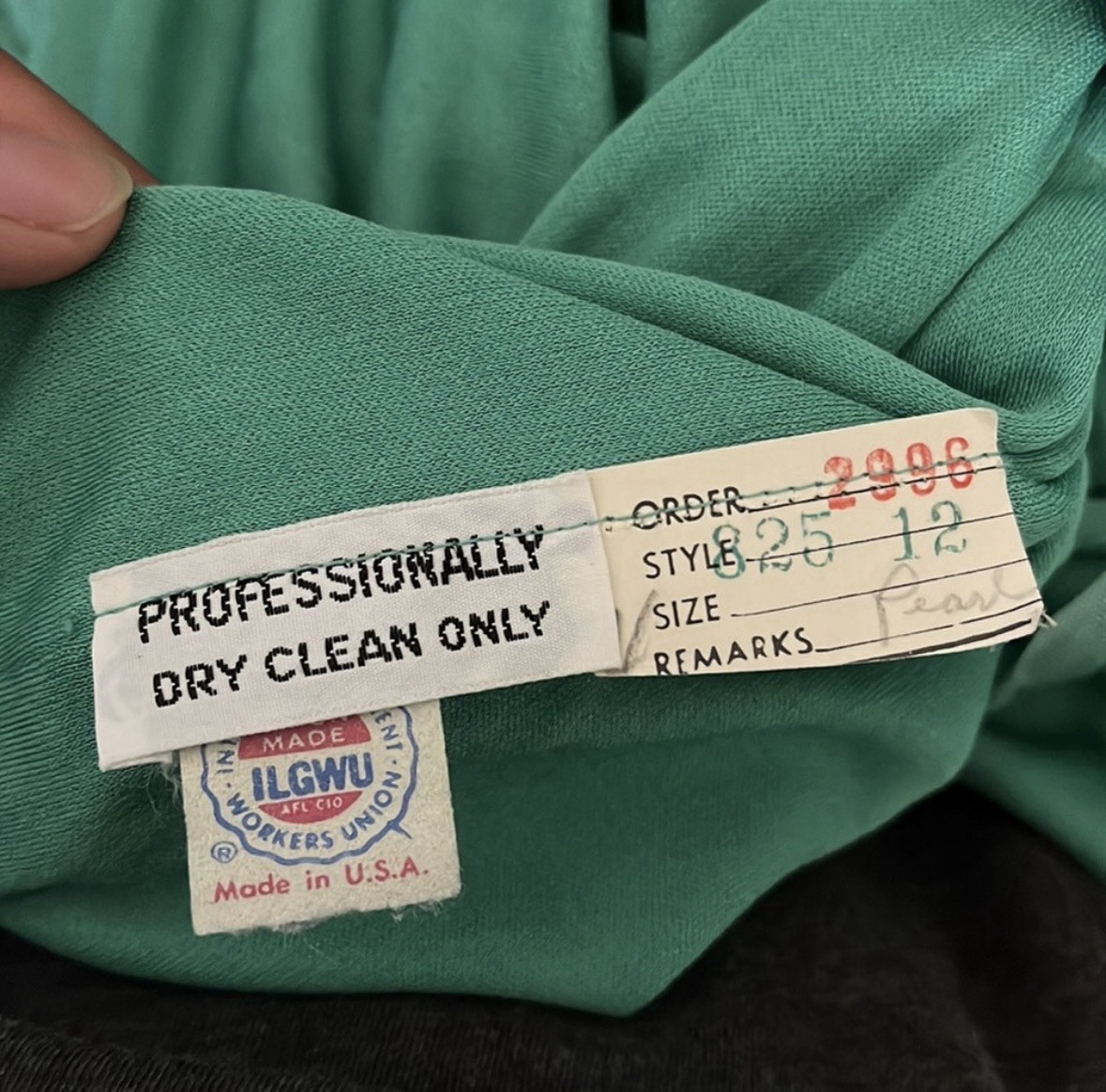 Vintage Morty Sussman Mollie Parnis Boutique Green Knit Dress Luxury Sz sm/md