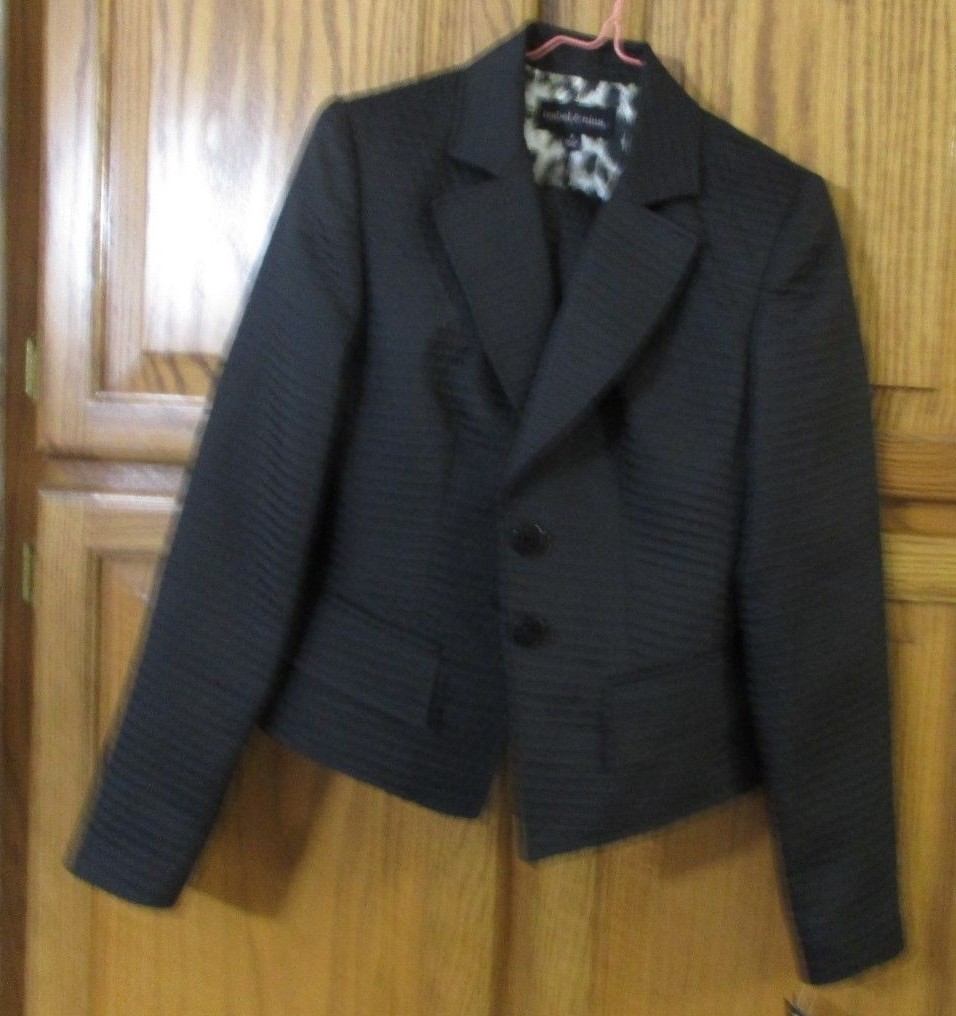 Isabel & Nina 2 Piece Skirt Suit sz. 2 Black Dobby NWT Retail $290 Free Shipping