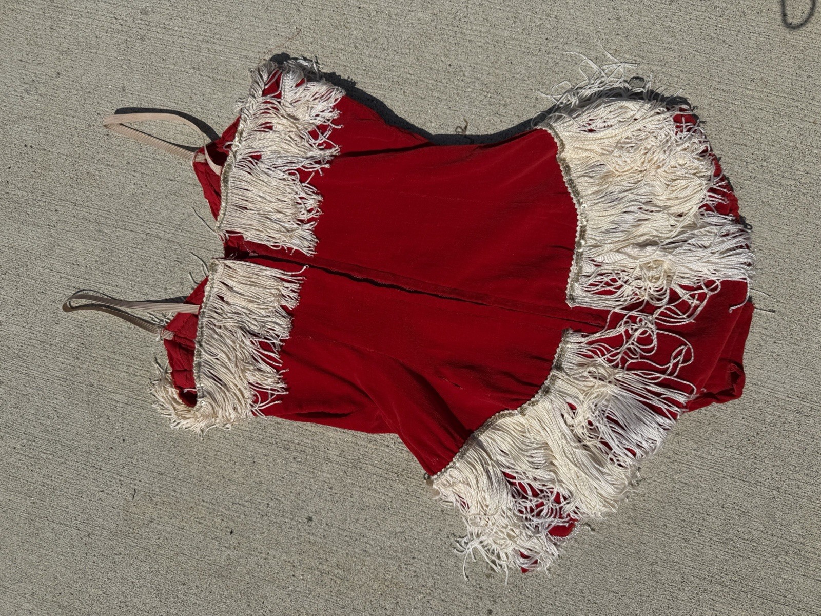 Vintage 1940s Dancers Costume Velvet Fringe