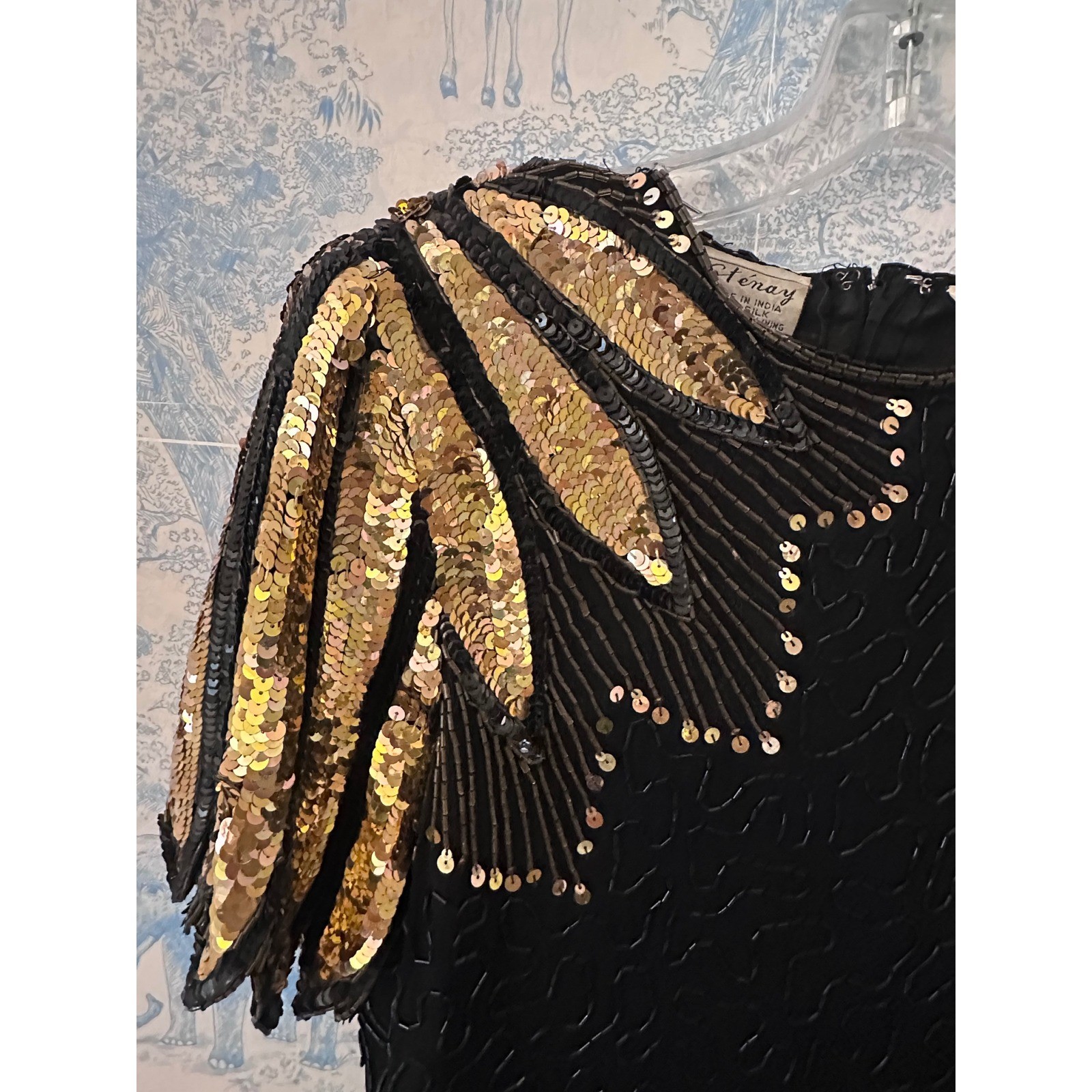 Vintage Stunning Gatsby Art Deco Stenay Beaded Top Gold Evening main character M