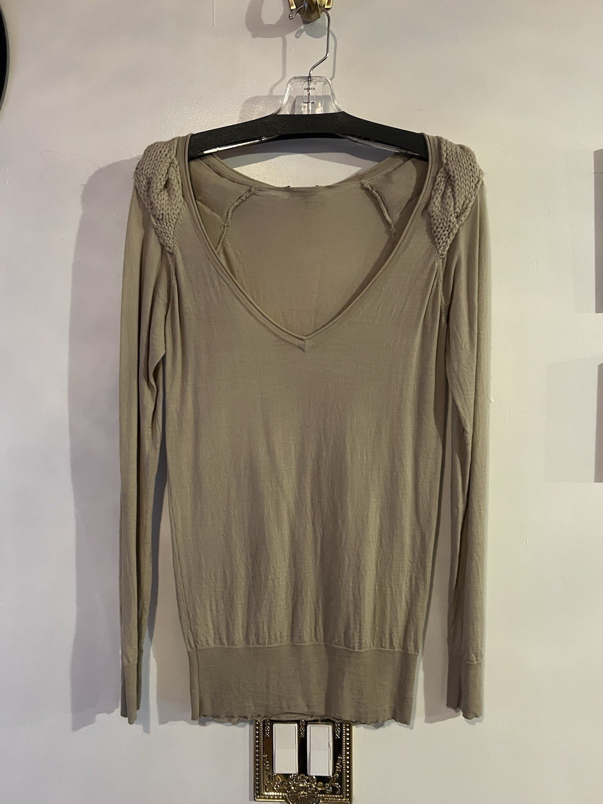 Et Vous Vintage Braided Shoulder Wool Sweater FRENCH BRAND Y2K