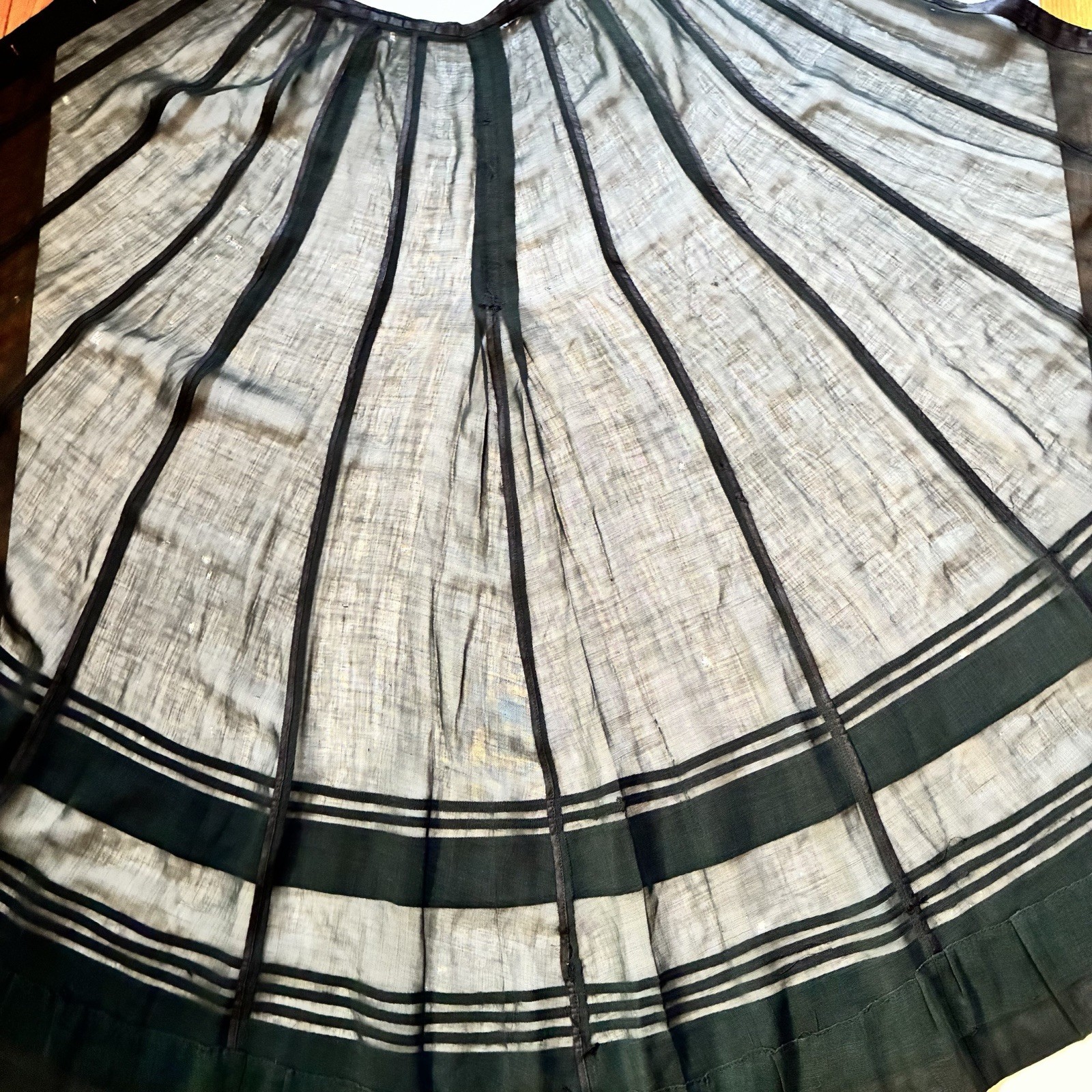 Antique Victorian Mourning Over Skirt Petticoat Overlay For Template