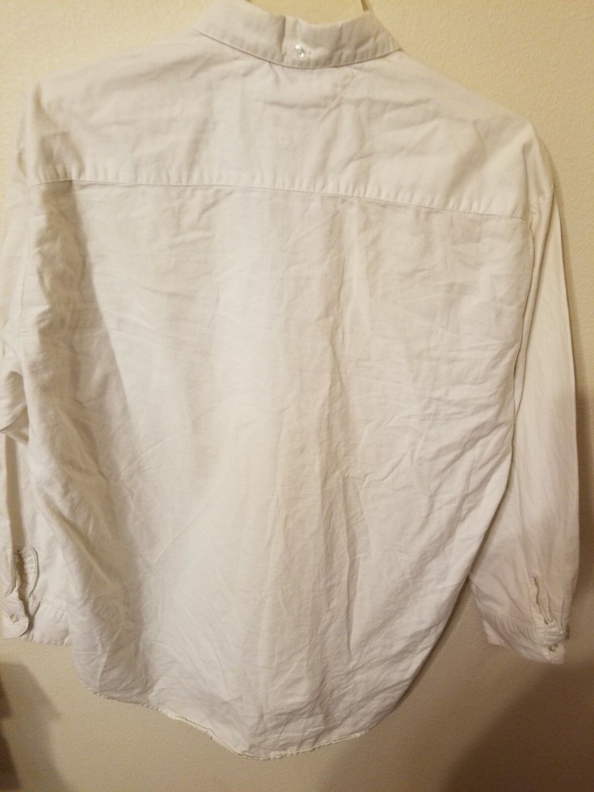 miss fashionality size M vtg long sleeve blouse white 2 pockets button up 26 L