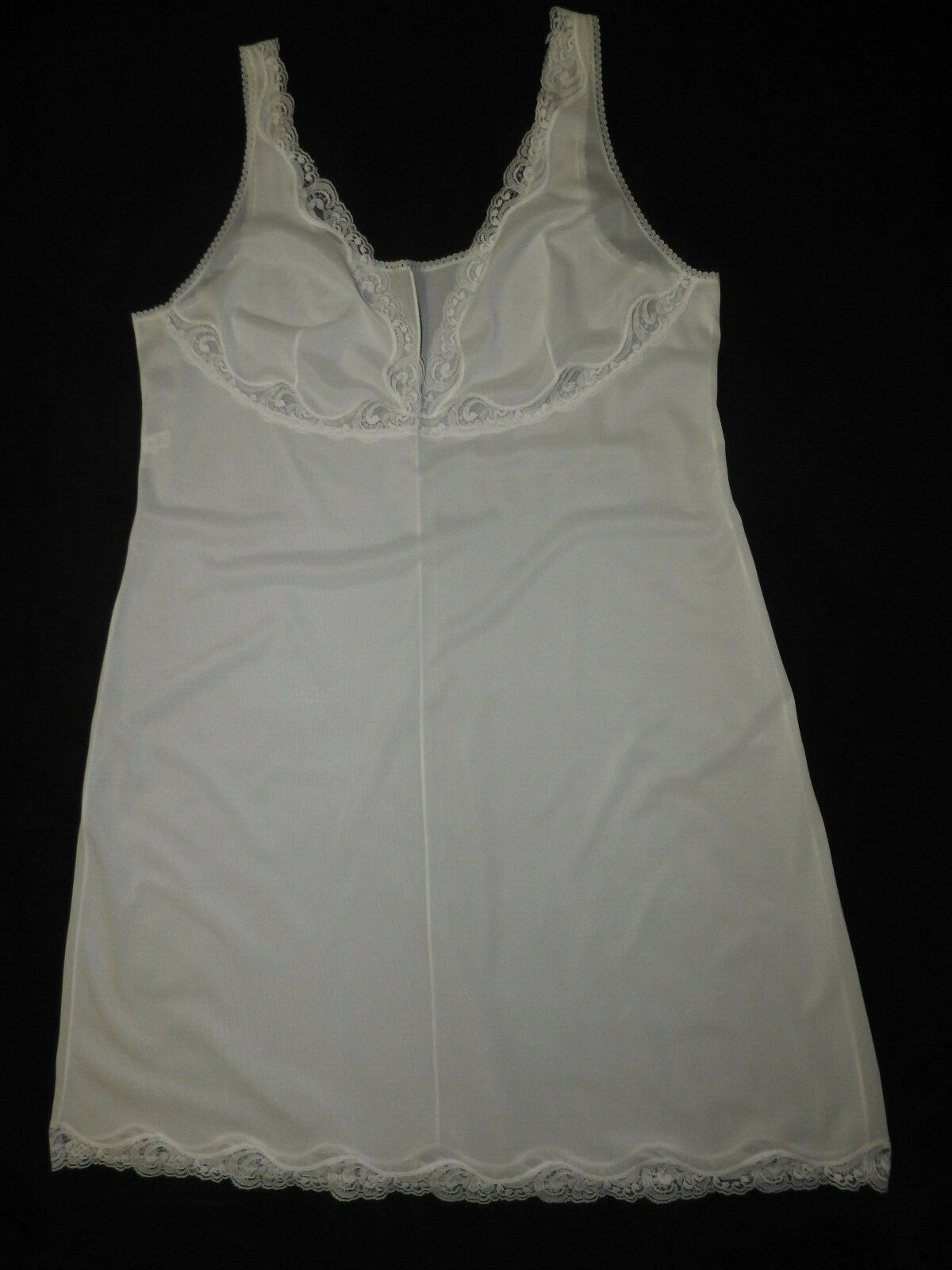 RETRO!EXTRA SIZE!Vintage „mibi” lace nylon full slip Unterkleid EU/54-56! Sissy