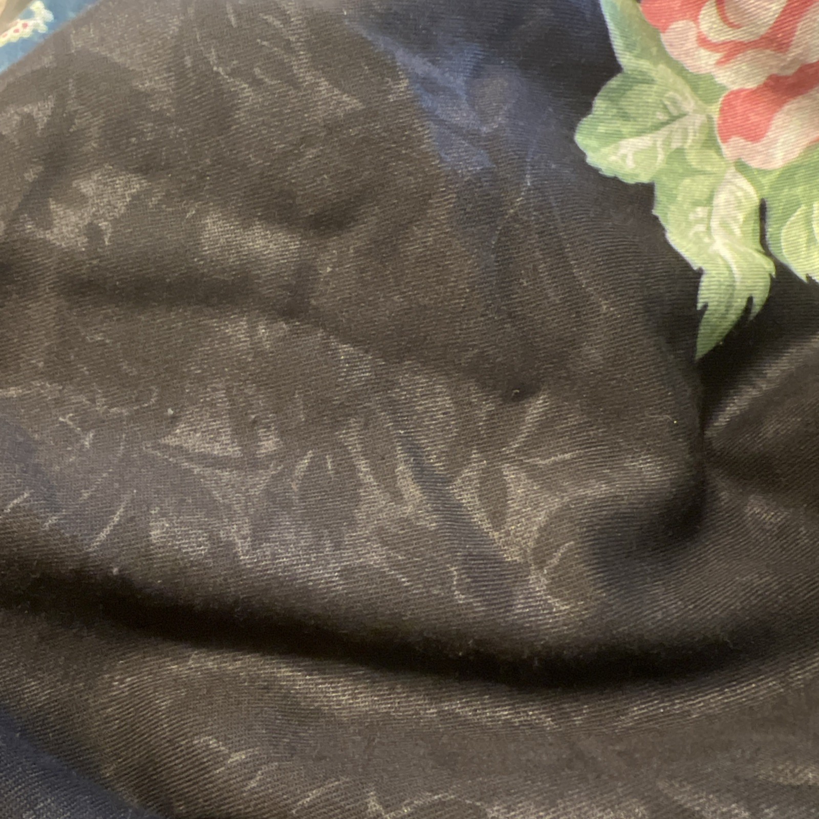 VTG Black Pink Rose Floral Paisley Print European Folk Cottage Core Boho Skirt M
