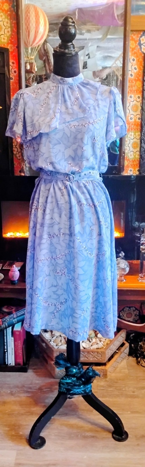 Vintage LTD by Roberta 1970 Day Trip Summer Fall Chiffion Baby Doll Dress