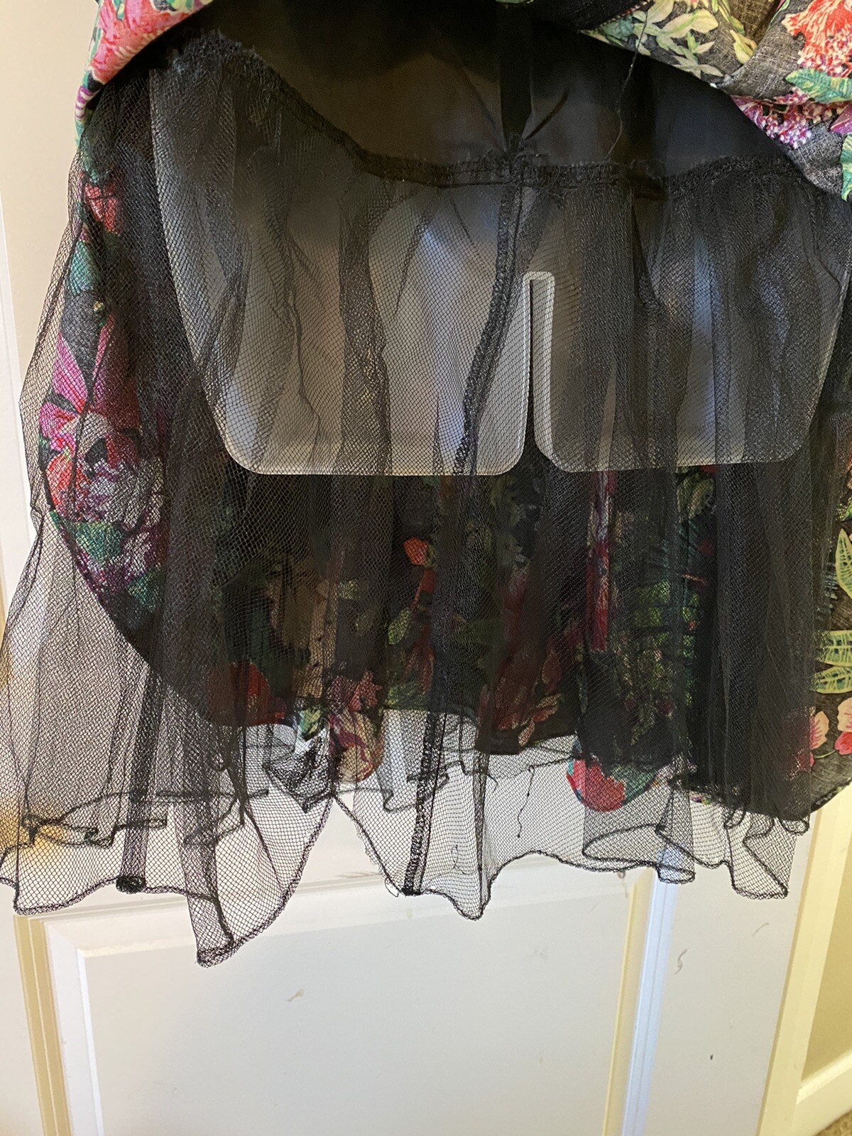 Mademoiselle Vintage Floral Tropical Rockabilly Tulle Made in USA Small 5