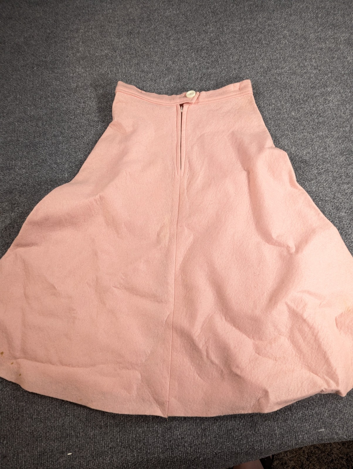 VINTAGE 1950’S Pink FELT POODLE SKIRT 13″ Waist Handmade Original