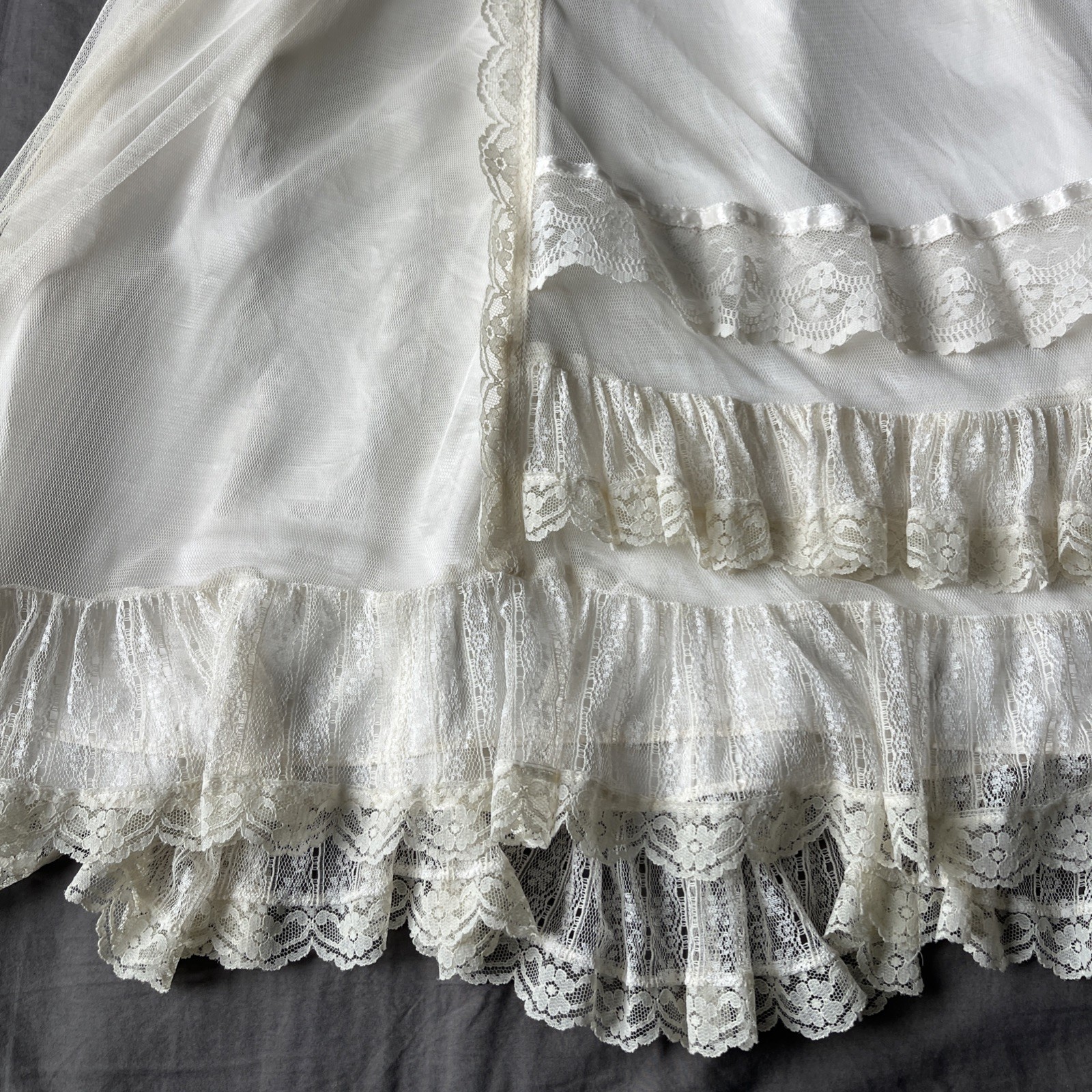 Gunne Sax 70’s Victorian Prairie Bridal Dress Crème Lace Romance Lined Rare Find