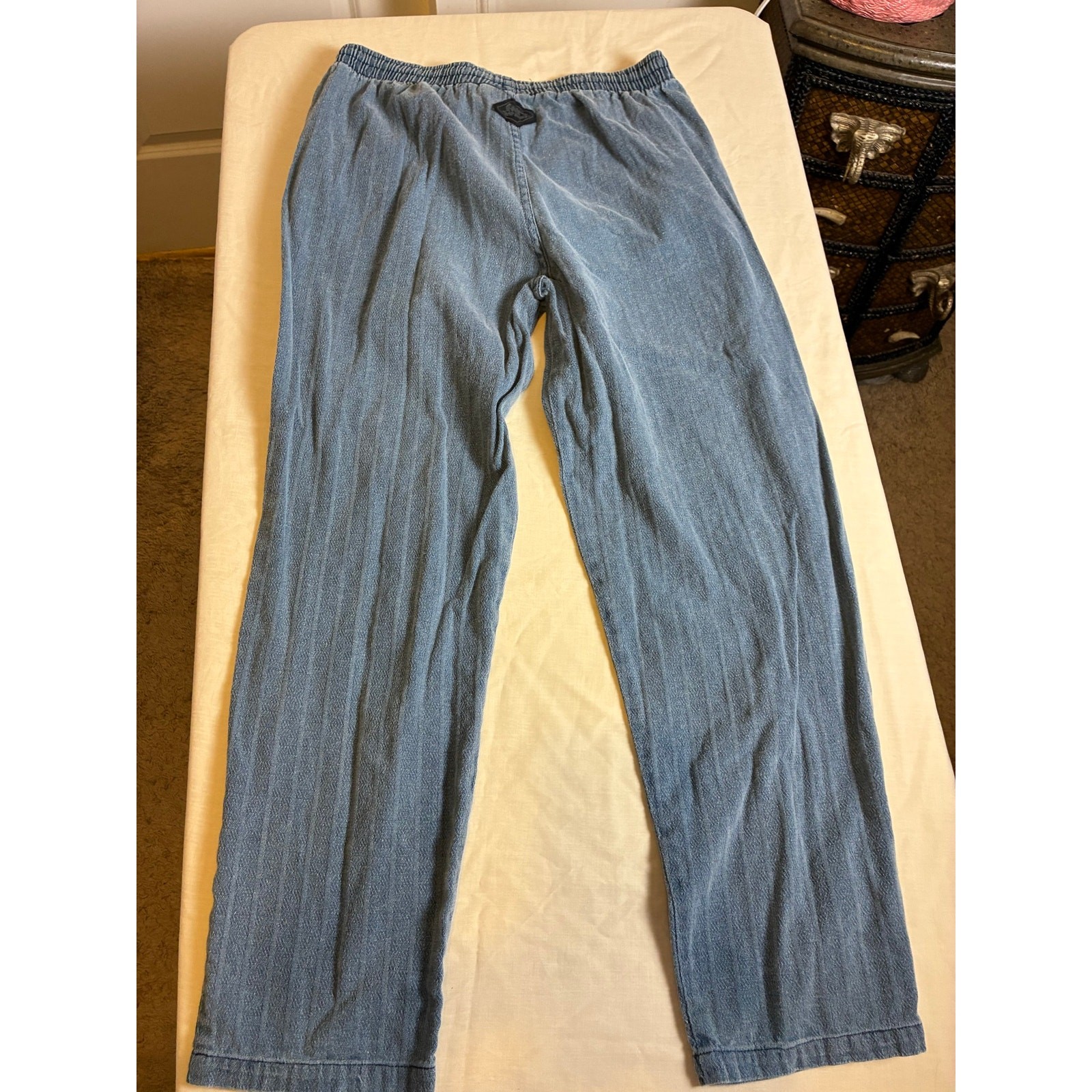 Vintage Rap Boys Jeans XL Elastic Waist Acid Wash Denim Pants 90s Streetwear USA