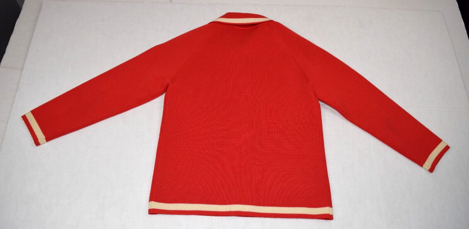 Vintage Sweater Top Skirt Set S/M 50s Tai Tung Orange Pink Lambs Wool 3 Piece