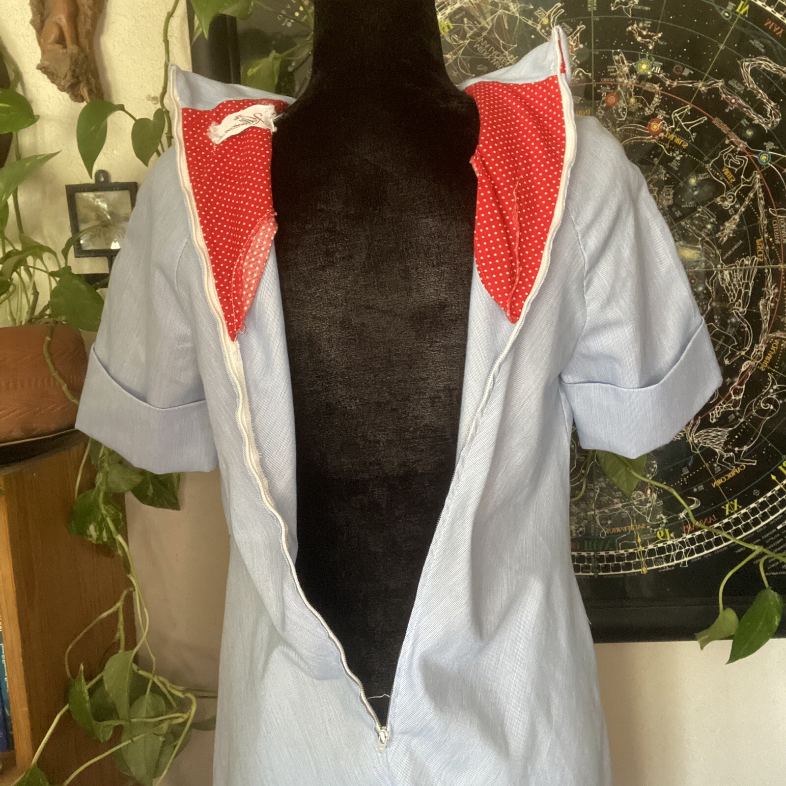 VTG 60’s The kollection collared Dress! Red, White And blue! Cotton Blend. USA.