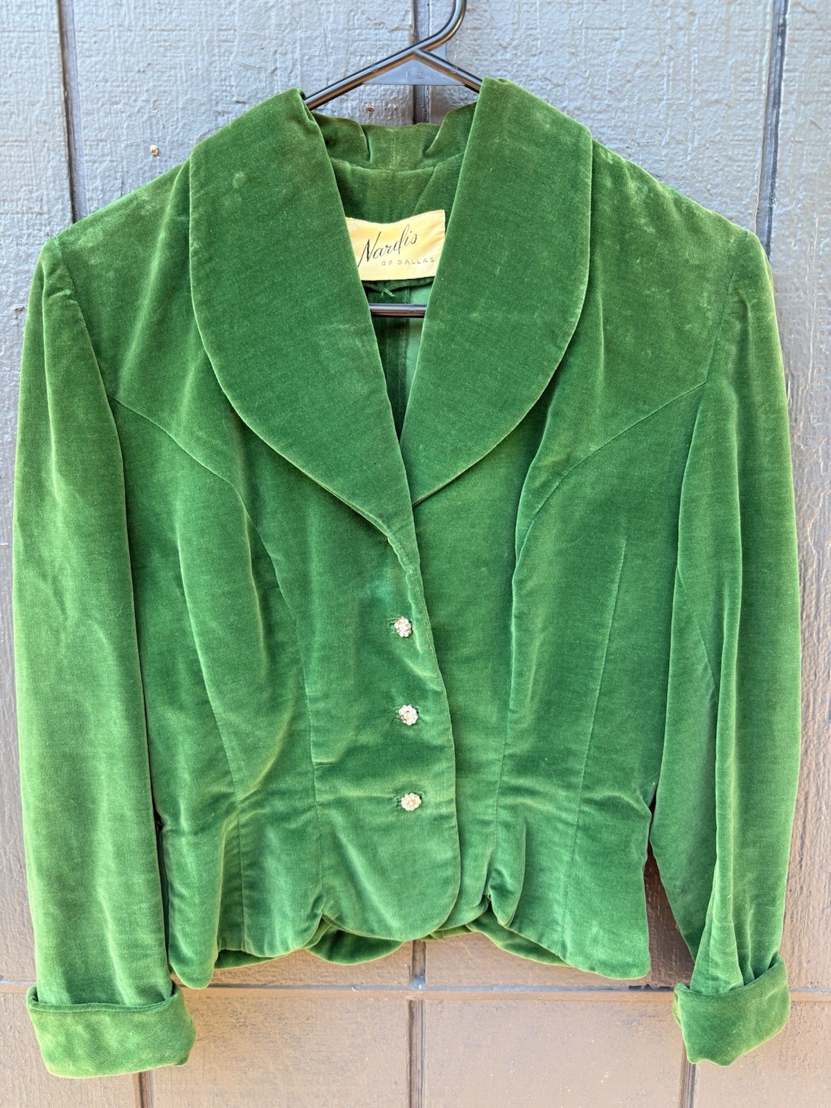 Vintage Nardis of Dallas Green Velvet Blazer Very Small XXS Maybe Children’s