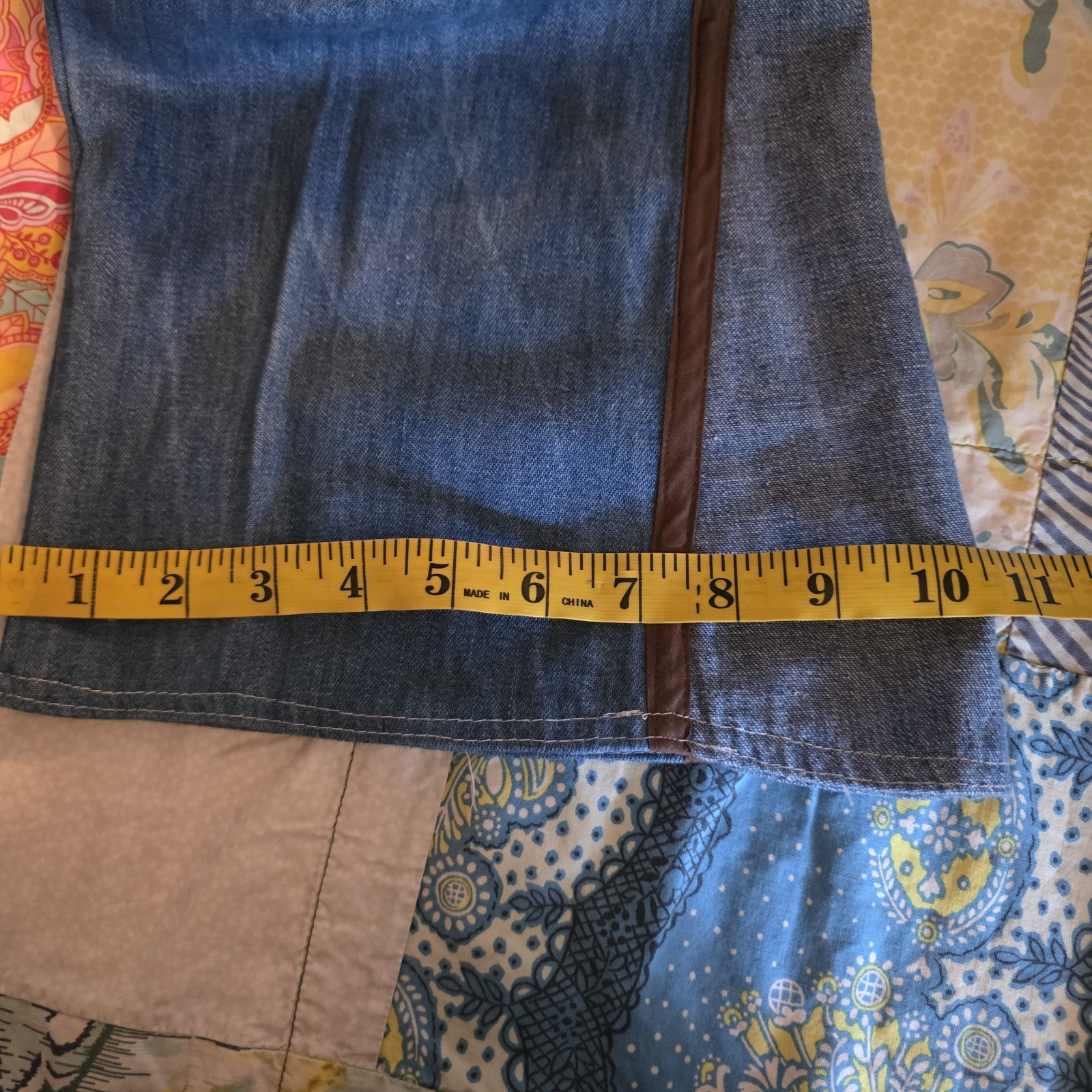 Vintage Maverick 70s Bell Bottom Jeans Blue Denim High Waist Flare USA 13/14